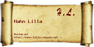 Hahn Lilla névjegykártya